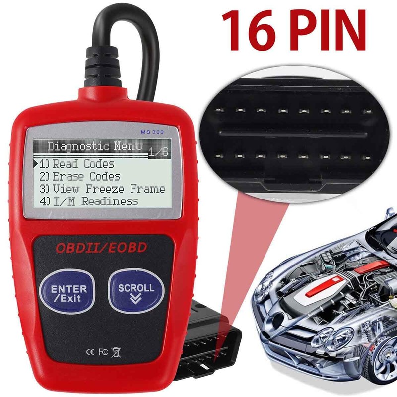 Professional OBD2 Scanner AL319 Code Reader, Enhanced Check and Reset