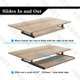 FRMSAET Furniture Accessories Office Product Desk Suits Hardware 20/24/30 inches Keyboard Drawer Tray Wood Holder Under Desk Adjustable Height Platform. (24 inches, Burlywood)