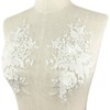 BETITETO 3D Flower Lace Appliques 1 Pair White Embroidered Floral