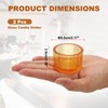 uxcell 2 Pcs Glass Tea Light Candle Holder, Round Ribbed