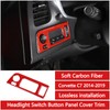 Sekhyna Headlight Switch Button Panel Frame Cover Trim Soft Carbon