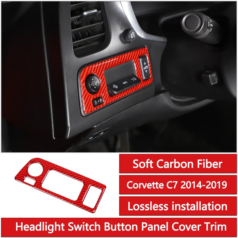 Sekhyna Headlight Switch Button Panel Frame Cover Trim Soft Carbon