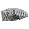 Atano Mens Traditional Flat Cap Black & White Check 60cm