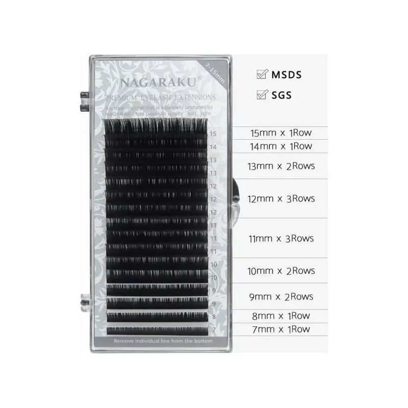 Pestañas De Mink 1x1 Nagaraku Mix