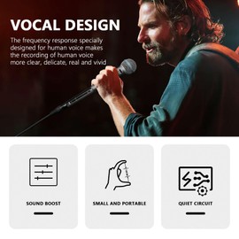 InLine Microphone Preamp, Compact Dynamic MicrophoneBooster with Preamp High Gain of 28dB, Microphone Preamps for Dynamic and Passive Ribbon Microphones (Black)