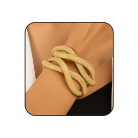 Jovono Boho Bangle Exaggerated Gold Hollow Bangles Layered Hand Bangles Jewelry 1 Piece for Women, Polyurethane