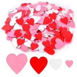 600 Pieces Foam Heart Stickers Valentine's Day Wedding Foam Craft Hearts Colorful Foam Stickers Scrapbook Decorations Self-Adhesive Foam Stickers (Color 2)