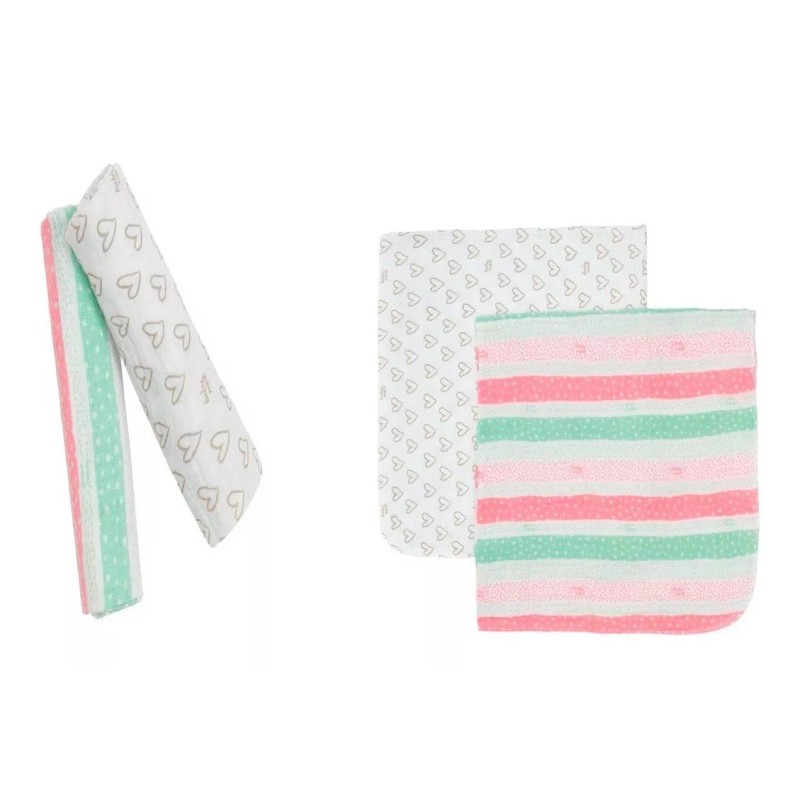 Baby Mink Sábanas Muselina Para Bebé Rosa Nuevo