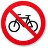 Komma Security Bicycles Strikethrough Red Prohibition Sign - Bicycles Parking