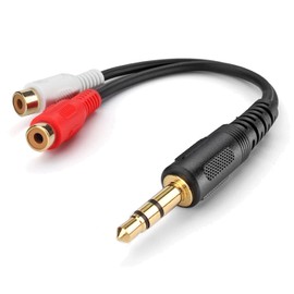 Sound Wave [3.5mm Male to 2RCA Female Y Type RCA Cable, 9.4 inches (24 cm) ] Audio Cable Distribution Converter Cable 3.5mm to RCA Splitter Cord 3.5mm Mini Plug Gold Plated Connector 0.24m 35M 2RCAF