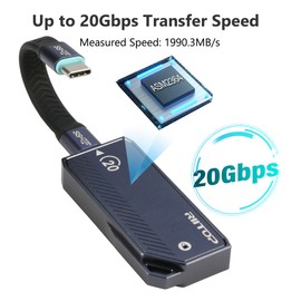 RIITOP M.2 NVMe SSD Enclosure 20Gbps, NVMe to USB3.2 Gen2X2 Reader Mini M.2 SSD Enclosure Only for NVMe M Key SSD Size 22 x 30 mm