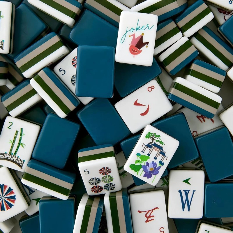Luxury Custom Blue Singapore Mahjong Thick 4-Layer Acrylic Portable Home