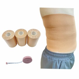 Body Stomach Compression Tape- Extra Wide Kaotic Belly Tape for Body Shaping& Workout& Sweater Enhancer& Skin Protection (Skin Color/10CM*5M) (3 Rolls)