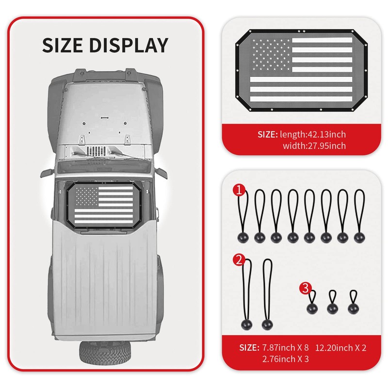 RT-TCZ para Wrangler JK visualización frontal, parte superior de bikini