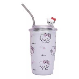 KH Termo Vaso Sanrio Con Popote Acero Inoxidable Kitty Melod Ku