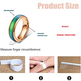 Pack of 5 Mood Ring, Colour Changing Ring, Mood Rings, Colour Changing Rings for Men and Women, Stainless Steel Colour Changing Mood Ring, Temperature Emotion Ring, Daily Life, Party, Birthday,