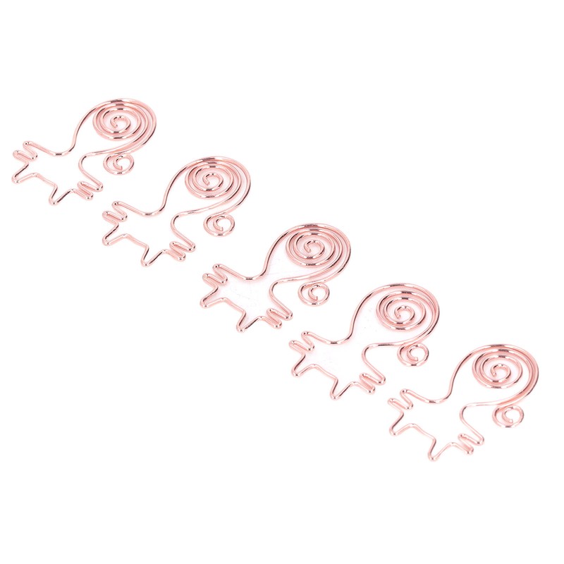 100Pcs Cute Paper Clips Rose Gold Cat Shape Anti Slip