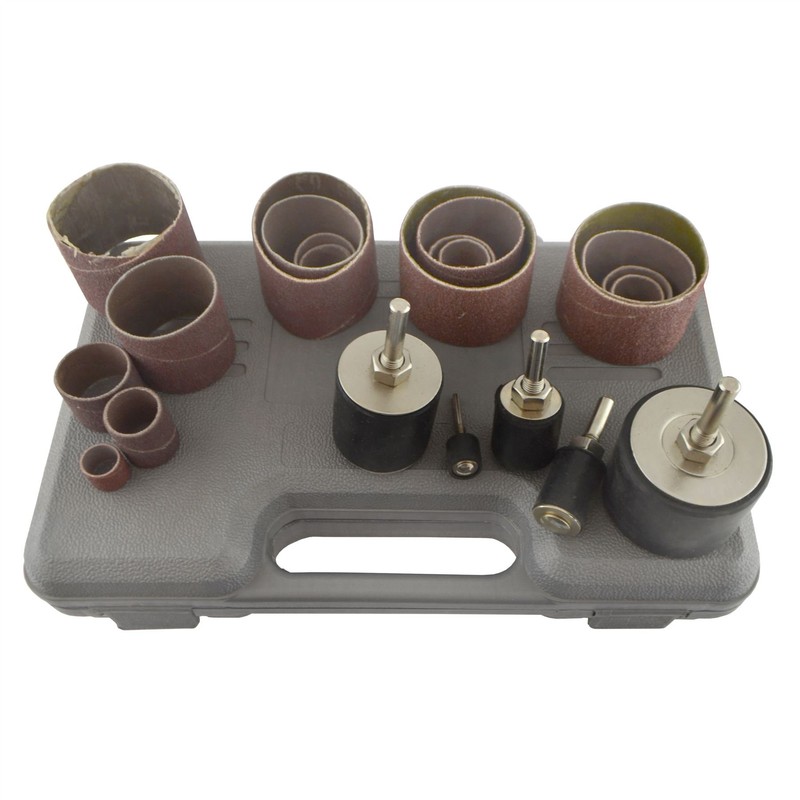 26pc Drum Sander 13,19,25,38,50mm Rotary Spindle 80 & 120 Grit