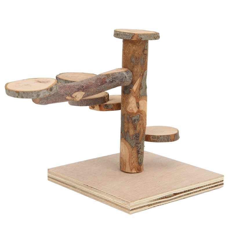 Wooden Hamster Platform Toy Hamster Playground Stand Rotating Ladder for