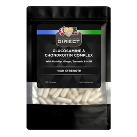 AW Glucosamine and Chondroitin Complex | 120 Glucosamine and Chondroitin High Strength Capsules - 400mg Glucosamine & 350mg Glucosamine per 2 Capsule Serving with Turmeric & Rosehip