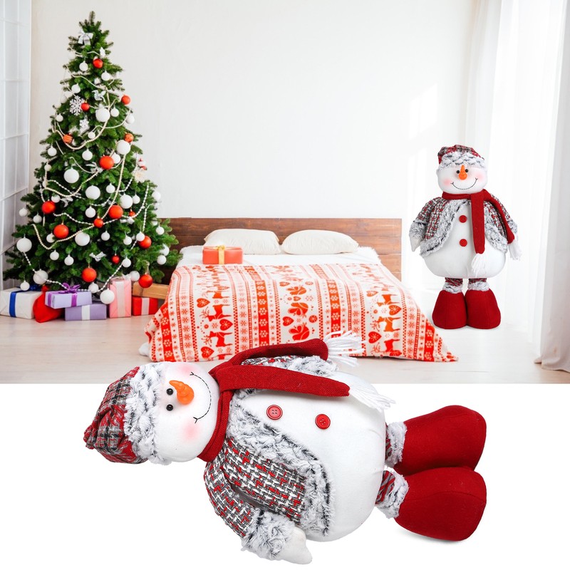 Retractable Standing Snowman Doll Toy Christmas Decoration for Birthday Festival