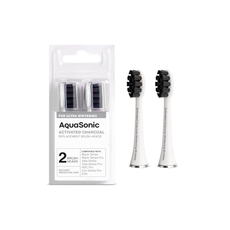 AquaSonic - Juego de 2 cabezales de cepillo de carbón