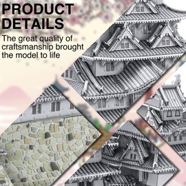 Piececool 3D Metal Puzzles for Adults, Himeji Castle - Japanese Architecture 3D Model Building Kits Creative Home Decoration Great Birthday
