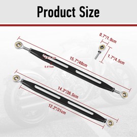 Motofunder Motorcycle Black Shift Link, Shifter Lever for Indian Scouts Hussar Bobber and Scout Sixty 2015-2024 Shift Accessories (2-Hole Slotted Style)