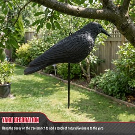 VicBre 6 PCS Crow Decoys Half Shell with Plastic Stake Black Fake Crows
