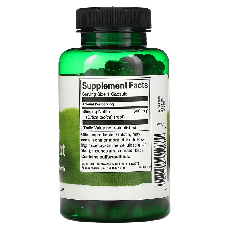 Swanson Stinging Nettle Root 500 Milligram, 100 Caps (Pack of
