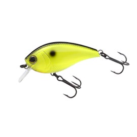 3DB CRANK 1.5 SQUAREBILL (F) 60mm 2-3/8" BLACK BACK CHARTREUSE