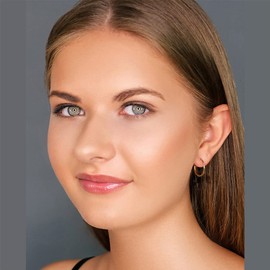 Elegant jewellery, gold hoop earrings, 925 sterling silver, various colours, 2 sizes, Gold-Plated Silver