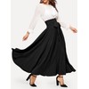 SweatyRocks Women's Elegant High Waist Skirt Tie Front Pleated Maxi