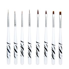 Pack of 8 Gel Brushes for Nails, Acrylic Nail Brush, UV Gel Nail Art Brush, Nail Art Painting Drawing Brush Nail Art Nail Accessories Nail Design Modelling Pedicure Manicure