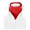Vesuvio Napoli ASCOT Solid RED Color Cravat Men's Neck Tie