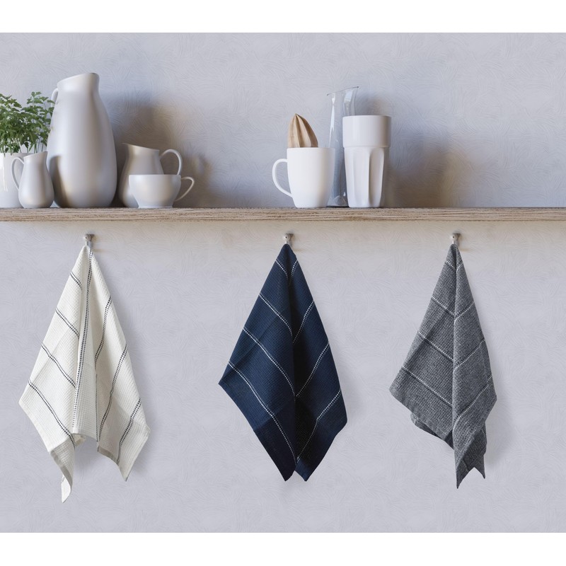 Emma Barclay Utopia 3 Pack Waffle Kitchen Tea Towel Set