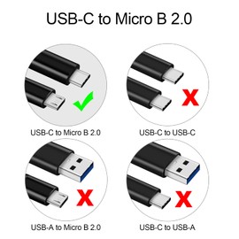 CBUS 6ft Micro USB to USB-C Cable Compatible with Sony Alpha, CyberShot RX1R II, Canon EOS M5/M6/M50, Rebel SL3/SL2/T7/8i, PowerShot G9 X, G1 X, K-S1, Panasonic LUMIX G100 ZS80, ZS70, G7, G80, G85