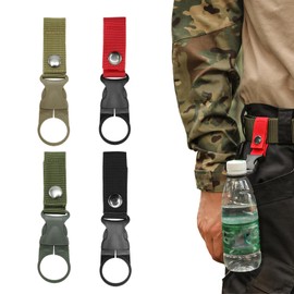 Portable Water Bottle Ring Holder Clips, Set of 4, for Backpack, Belt, Outdoor Activities