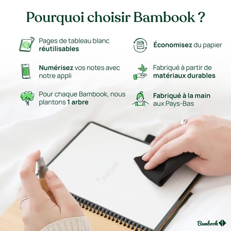 BAMBOOK Tropical Notebook - A5 - Blank, Reusable Notebook, Notepad,