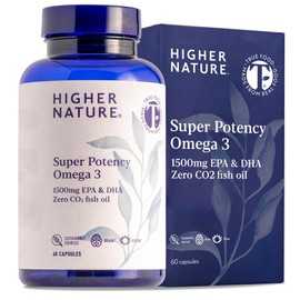 HIGHER NATURE Higher Nature - Omega 3 2000mg with 1000mg EPA & 500mg DHA Per Serving - Super Potency Omega 3 True Food? Formula Fish Oil Supplement - Supports Eye, Brain & Heart Health - 60 Capsules