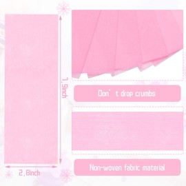 100 Pieces Pink Wax Strips Hair Removal Non Woven Waxing Strips Wax Paper Sheets for Facial Eyebrow Face Leg Body Bikini Hair Cleaning and Remover (100 Pieces)