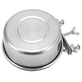 QWORK Kennel Water Bowl, 2 Pcs, Stainless Steel, Rust Resistant, Wide-Mouth Design, Twist On/Off Mounting