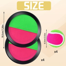 YOUYIKE Klettballspiel Kinder, Strandspielzeug Wurfspiel mit 4 Schläger und 4 Bälle, Outdoor Fangspiel für 2 3 4 5 6 7 8 9 10 Jahre Mädchen Junge Geburtstag Kindertag Weihnachten Geschenke(Schwarz)