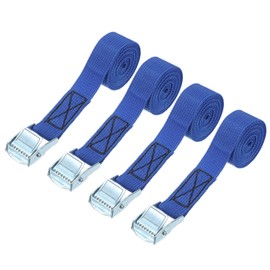 PATIKIL 1" x 5ft Lashing Strap with Buckles, 4 Pcs Cam Buckle Tie Down Straps Adjustable Heavy Duty Secure Cinch Straps Up to 551 lbs for Cargo Kayak Bicycles, Blue