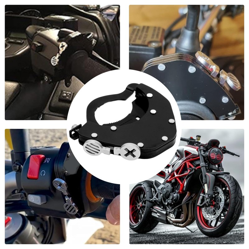 GIONAR Motorcycle Cruise Control Kits, Black Lock Assist Clamp, Rustproof