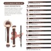 MAANGE 15 PCS 메이크업 브러시 더블엔드 파운데이션 양면 라운드 각도