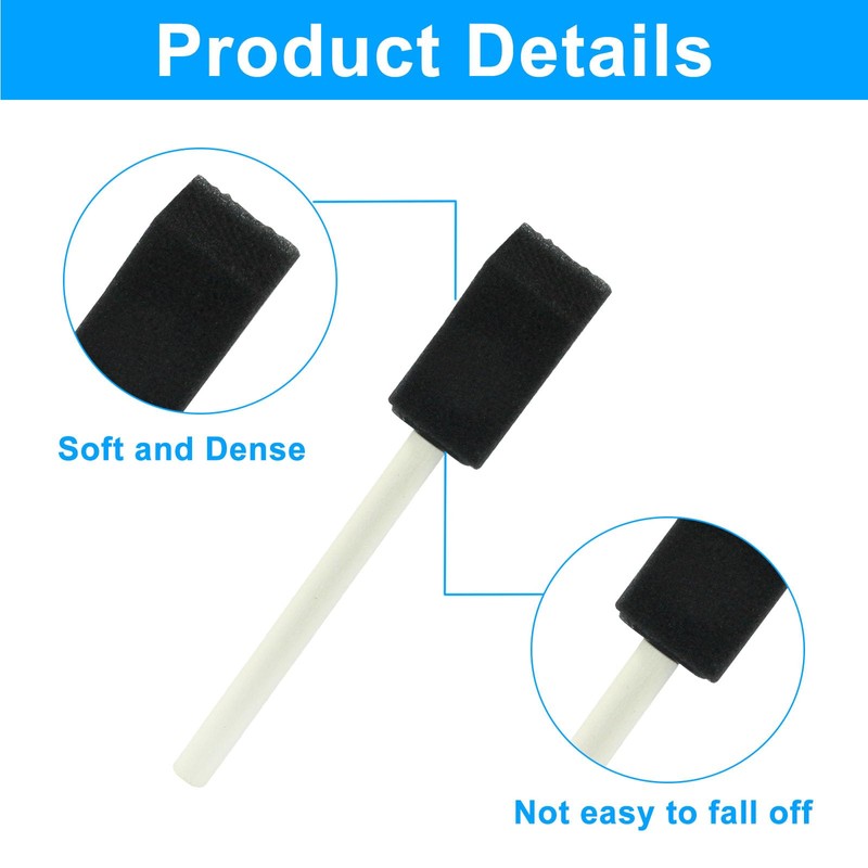 Moicstiy 4 Pcs Foam Paint Brushes, Sponge Paint Brush with