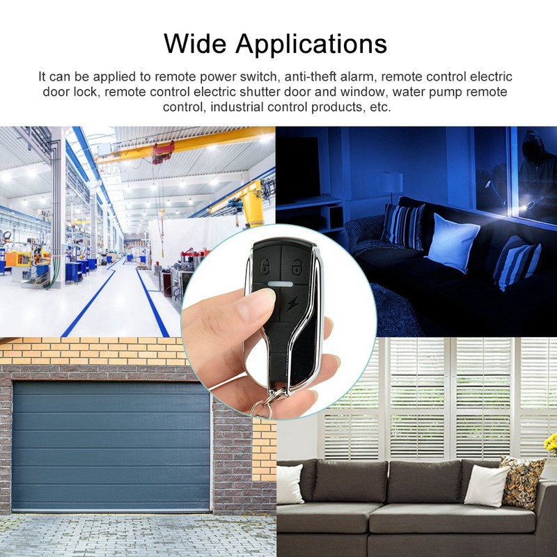 Learning Code Wireless Controller (Metal 4-Button Alarm Button Remote Control)