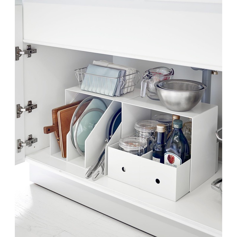 Yamazaki Home Tower Steel Under Cabinet Storage Organizer for Dishes,