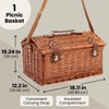Juvale Picnic Basket for 4 People - 18.1 x 12.2